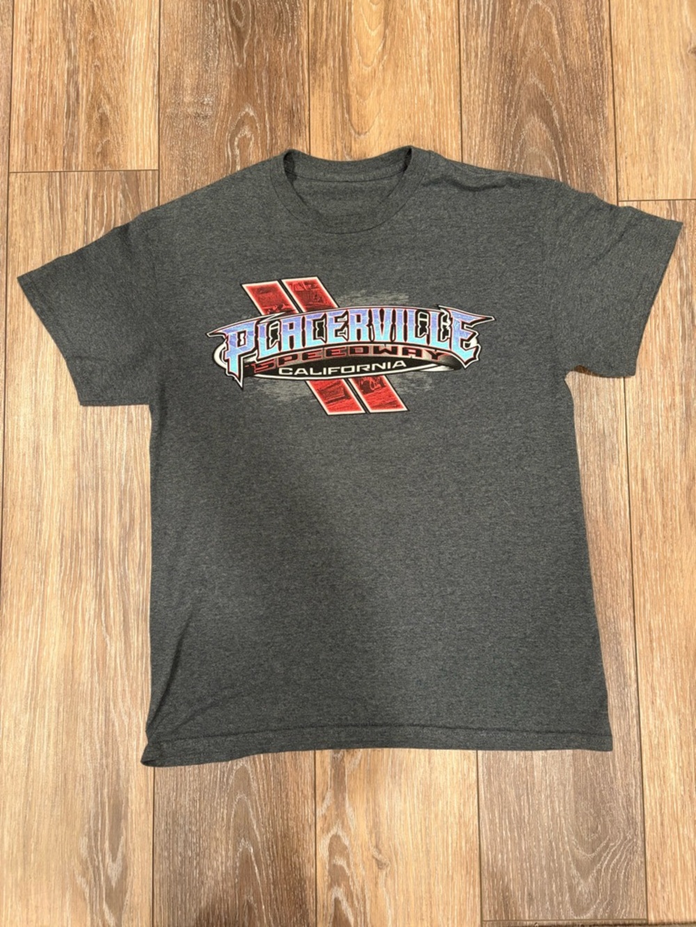 Pleasureville Speedway California Graphic Tee - Charcoal Gray